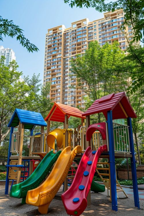 住宅區公用兒童組合滑梯設計效果圖 打造安全與趣味兼備的游樂空間